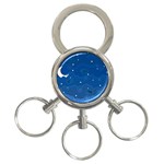 Sky Night Moon Clouds Crescent 3-Ring Key Chain