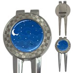 Sky Night Moon Clouds Crescent 3-in-1 Golf Divots