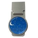 Sky Night Moon Clouds Crescent Money Clips (Round) 