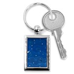 Sky Night Moon Clouds Crescent Key Chain (Rectangle)
