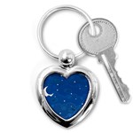 Sky Night Moon Clouds Crescent Key Chain (Heart)