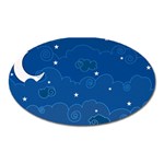Sky Night Moon Clouds Crescent Oval Magnet