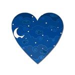 Sky Night Moon Clouds Crescent Heart Magnet