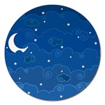 Sky Night Moon Clouds Crescent Magnet 5  (Round)