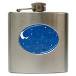 Sky Night Moon Clouds Crescent Hip Flask (6 oz)