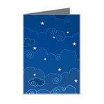 Sky Night Moon Clouds Crescent Mini Greeting Card