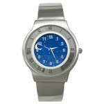 Sky Night Moon Clouds Crescent Stainless Steel Watch
