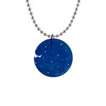 Sky Night Moon Clouds Crescent 1  Button Necklace