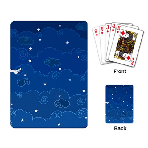 Sky Night Moon Clouds Crescent Playing Cards Single Design (Rectangle) from ArtsNow.com Back