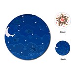 Sky Night Moon Clouds Crescent Playing Cards Single Design (Round)