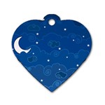 Sky Night Moon Clouds Crescent Dog Tag Heart (Two Sides)