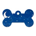 Sky Night Moon Clouds Crescent Dog Tag Bone (One Side)
