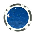 Sky Night Moon Clouds Crescent Poker Chip Card Guard