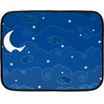 Sky Night Moon Clouds Crescent Fleece Blanket (Mini)