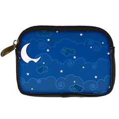 Sky Night Moon Clouds Crescent Digital Camera Leather Case from ArtsNow.com Front