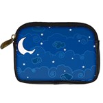 Sky Night Moon Clouds Crescent Digital Camera Leather Case