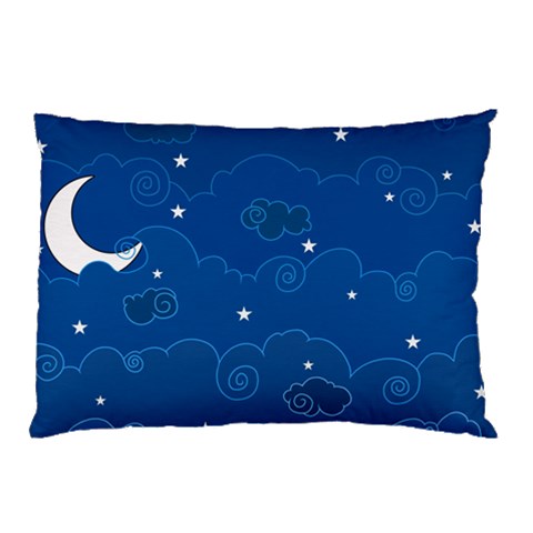 Sky Night Moon Clouds Crescent Pillow Case (Two Sides) from ArtsNow.com Front