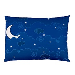 Sky Night Moon Clouds Crescent Pillow Case (Two Sides) from ArtsNow.com Back