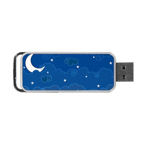 Sky Night Moon Clouds Crescent Portable USB Flash (Two Sides) from ArtsNow.com Back