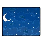 Sky Night Moon Clouds Crescent Two Sides Fleece Blanket (Small)