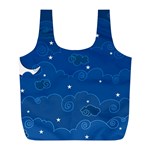 Sky Night Moon Clouds Crescent Full Print Recycle Bag (L)