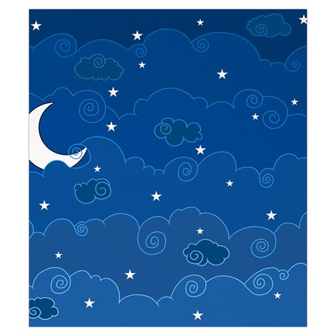 Sky Night Moon Clouds Crescent Drawstring Pouch (Small) from ArtsNow.com Front
