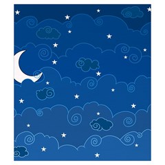 Sky Night Moon Clouds Crescent Drawstring Pouch (Small) from ArtsNow.com Back