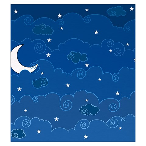 Sky Night Moon Clouds Crescent Drawstring Pouch (Large) from ArtsNow.com Front