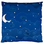 Sky Night Moon Clouds Crescent Standard Premium Plush Fleece Cushion Case (One Side)
