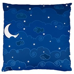 Sky Night Moon Clouds Crescent Large Premium Plush Fleece Cushion Case (Two Sides) from ArtsNow.com Front