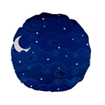 Sky Night Moon Clouds Crescent Standard 15  Premium Flano Round Cushions