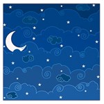 Sky Night Moon Clouds Crescent Square Satin Scarf (36  x 36 )
