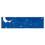Sky Night Moon Clouds Crescent Oblong Satin Scarf (16  x 60 )