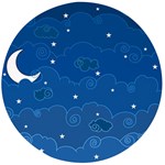 Sky Night Moon Clouds Crescent Wooden Bottle Opener (Round)
