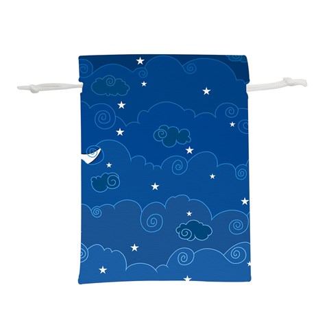 Sky Night Moon Clouds Crescent Lightweight Drawstring Pouch (L) from ArtsNow.com Front