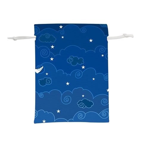 Sky Night Moon Clouds Crescent Lightweight Drawstring Pouch (L) from ArtsNow.com Back