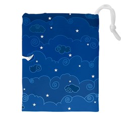 Sky Night Moon Clouds Crescent Drawstring Pouch (4XL) from ArtsNow.com Front