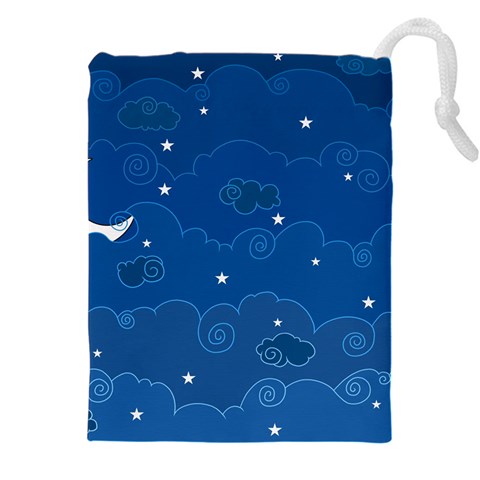 Sky Night Moon Clouds Crescent Drawstring Pouch (5XL) from ArtsNow.com Front