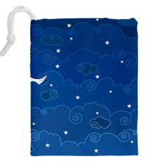 Sky Night Moon Clouds Crescent Drawstring Pouch (5XL) from ArtsNow.com Back