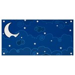 Sky Night Moon Clouds Crescent Banner and Sign 4  x 2 