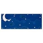 Sky Night Moon Clouds Crescent Banner and Sign 8  x 3 