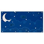 Sky Night Moon Clouds Crescent Banner and Sign 8  x 4 