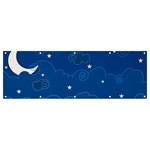 Sky Night Moon Clouds Crescent Banner and Sign 12  x 4 