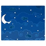 Sky Night Moon Clouds Crescent Premium Plush Fleece Blanket (Medium)
