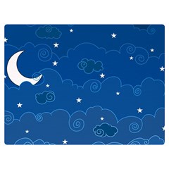 Sky Night Moon Clouds Crescent Two Sides Premium Plush Fleece Blanket (Extra Small) from ArtsNow.com 40 x30  Blanket Front