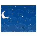 Sky Night Moon Clouds Crescent Two Sides Premium Plush Fleece Blanket (Extra Small)