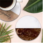 Sky Night Moon Clouds Crescent Classic Marble Wood Coaster (Round) 