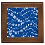 Snowflakes Winter Background Framed Tile