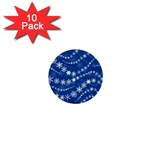 Snowflakes Winter Background 1  Mini Buttons (10 pack) 