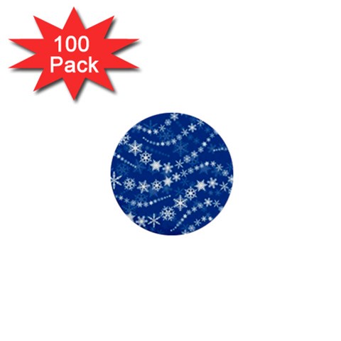 Snowflakes Winter Background 1  Mini Buttons (100 pack)  from ArtsNow.com Front